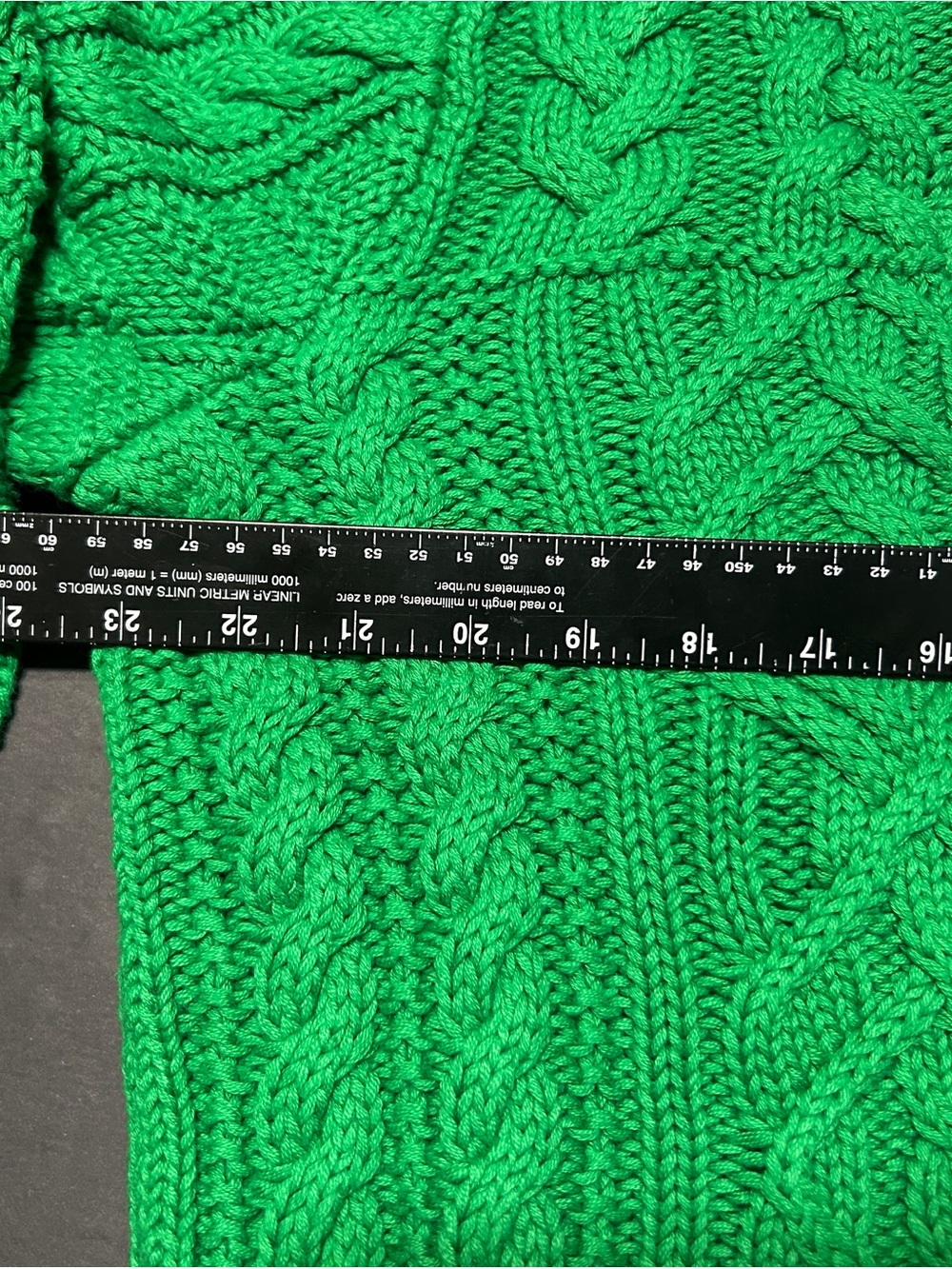 Vintage Polo by Ralph Lauren Green Cable Knit Crewneck with American Flag - Picture 9 of 16